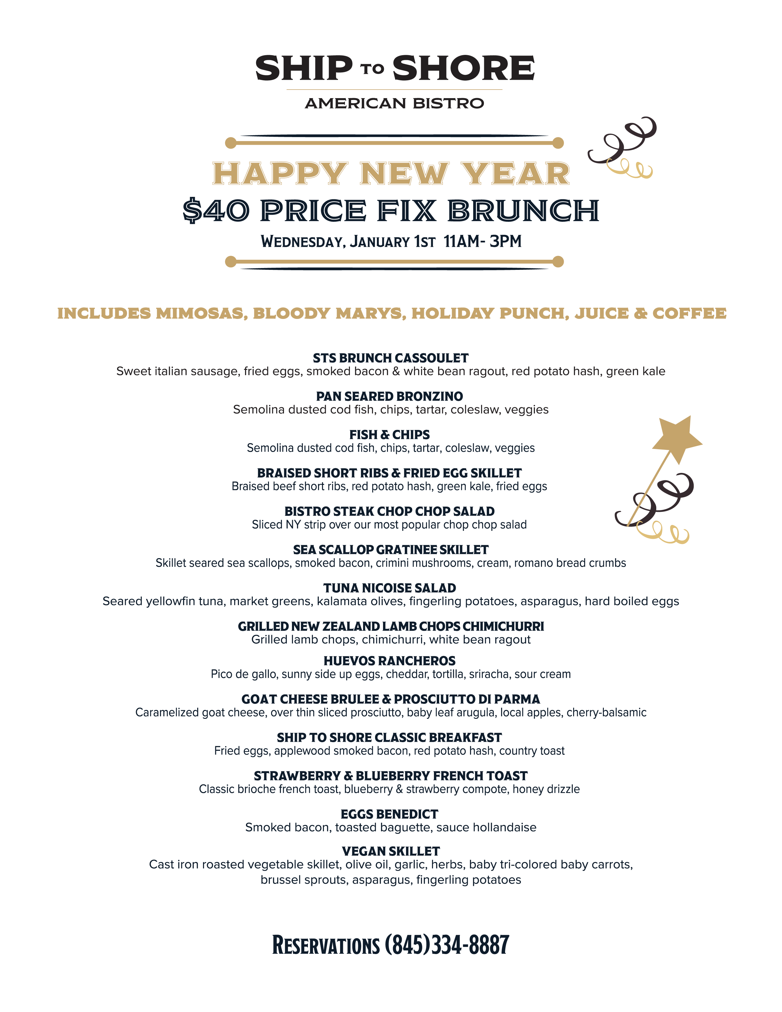 Ship to Shore New Year's Day Brunch