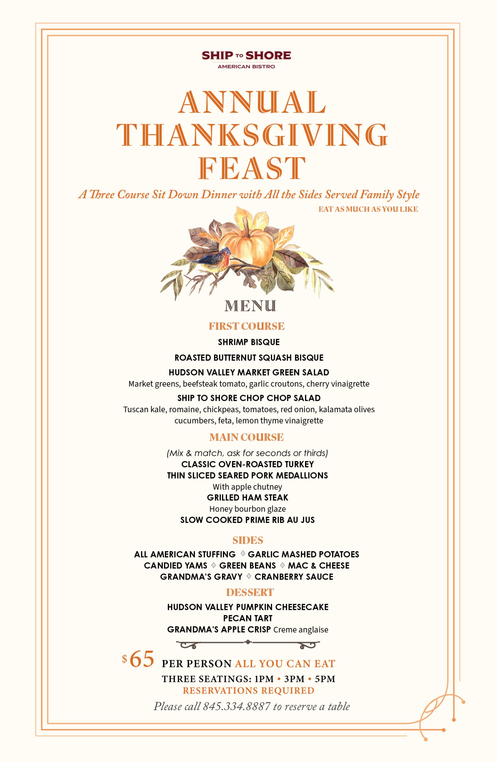 Thanksgiving Feast 2025 Menu