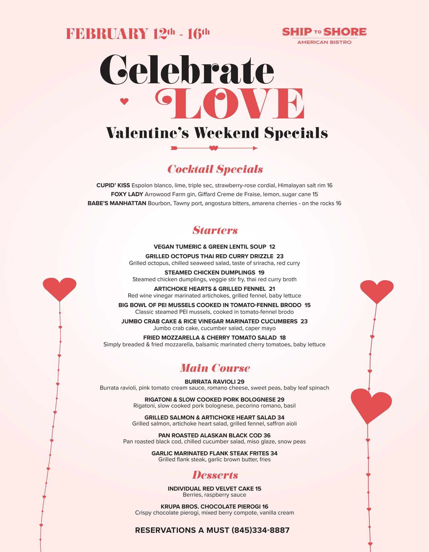 Valentine's Day Weekend Dinner Specials