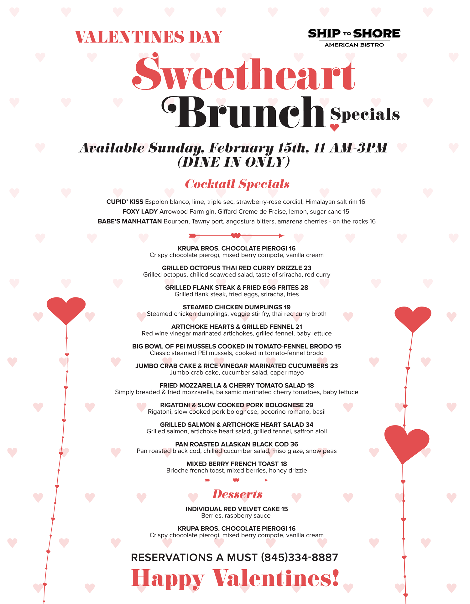 Valentine's Day Sweetheart Brunch Specials 2026